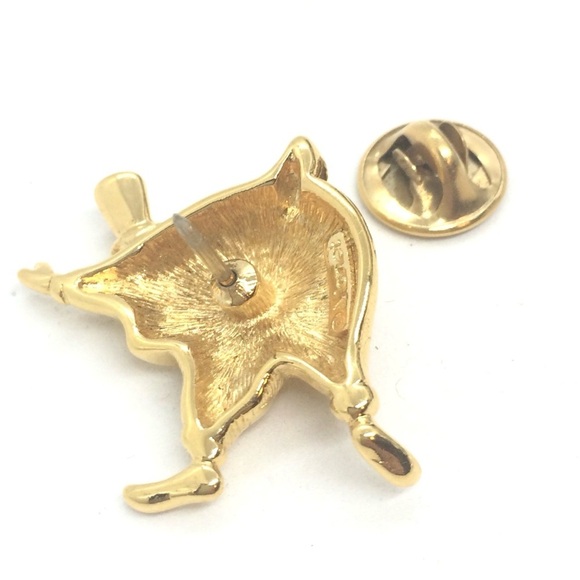 3/$30 VINTAGE 70S MONET CLOWN JESTER CIRCUS RING LEADER BROOCH PIN GOLD TONE MAN - Picture 10 of 11